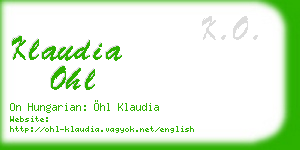 klaudia ohl business card