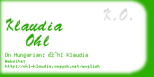 klaudia ohl business card